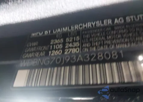 2003 Mercedes-Benz S 430 from USA, damaged, VIN WDBNG70J93A328081